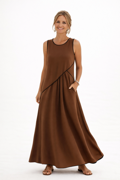 VIVIENNE | Yvona - Ärmelloses Kleid mit Kontrastdetails