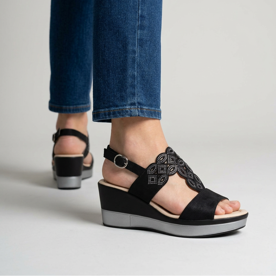 Rachele - Bequeme Sandale für Damen mit Keilabsatz