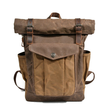 Wachsbeschichteter Canvas Rolltop-Rucksack | MARSEILLE