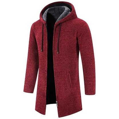 AlpenNord | Herren Hoodie-Cardigan in Mid-Länge mit Reißverschluss & Fleecefutter