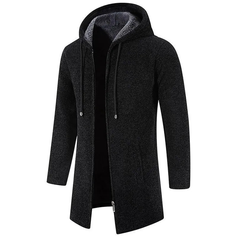AlpenNord | Herren Hoodie-Cardigan in Mid-Länge mit Reißverschluss & Fleecefutter