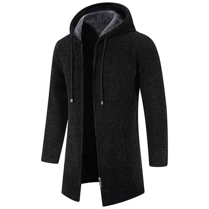 AlpenNord | Herren Hoodie-Cardigan in Mid-Länge mit Reißverschluss & Fleecefutter