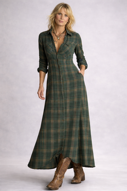 VIVIENNE | Elin - Karierter Maxikleid
