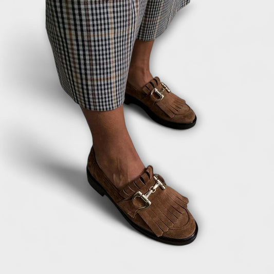 Fleur – Braune Loafer mit runder Spitze