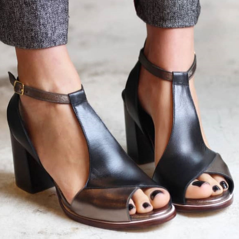 Dagny™ – Patchwork-Heels mit Blockabsatz