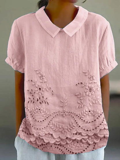 Lily | Floral Besticktes Shirt