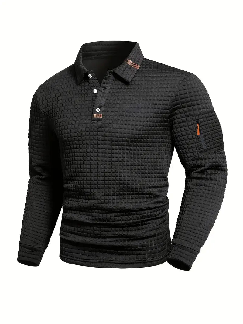 Ephraim | Polo-Shirt mit strukturiertem Stoff und Taschenärmel
