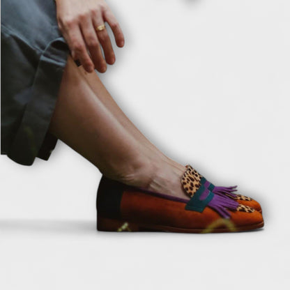 Fallon – Brauner Loafer mit Leopardenprint