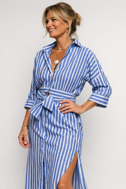 VIVIENNE | Sophie - Gestreiftes Kleid mit Bindegürtel