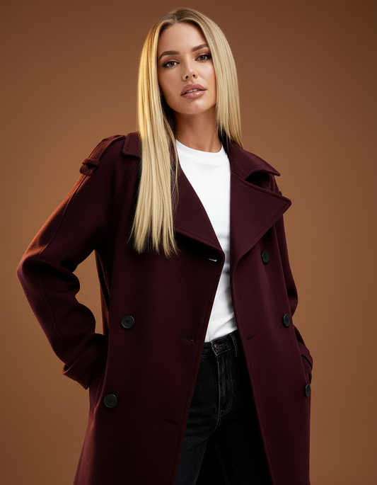 Amalia | Trench-coat bordeaux