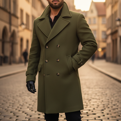 Lorenzo™  | Herren Winter Wollmantel Doppelreiher