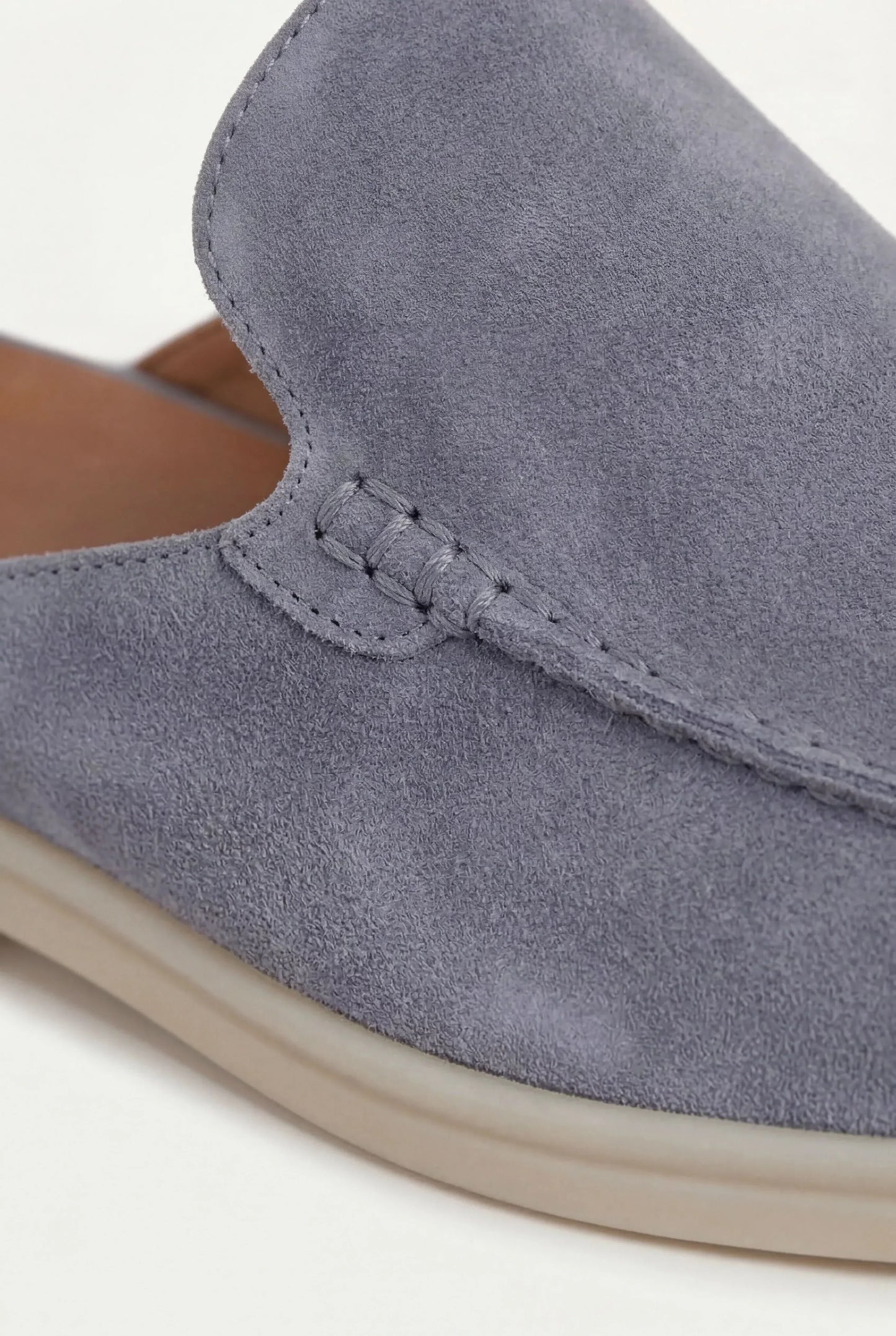 Babyblau Wildleder Yacht Mule