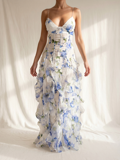 Uri | Midi-Blumenkleid mit Rüschen