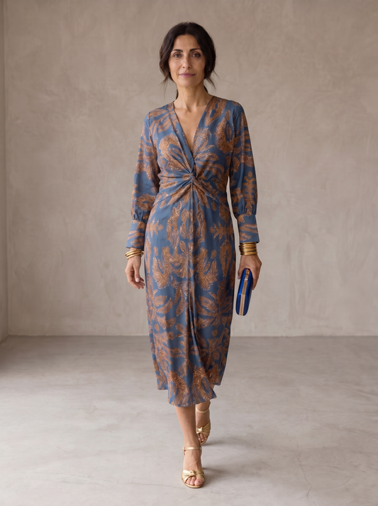 Celeste | Midi Kleid Eleganz mit Blumenmuster