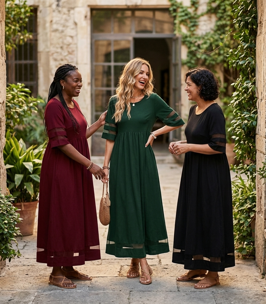 Aubrey™ | Figurbetontes midi Kleid mit Bauchweg-Effekt