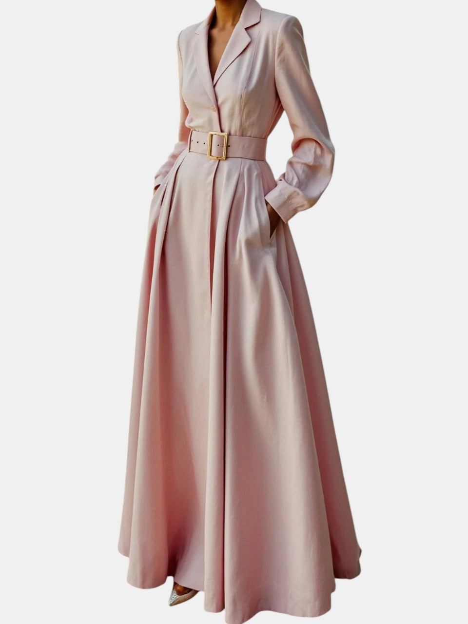 Ceryth | Elegantes Midikleid mit plissiertem Blazer