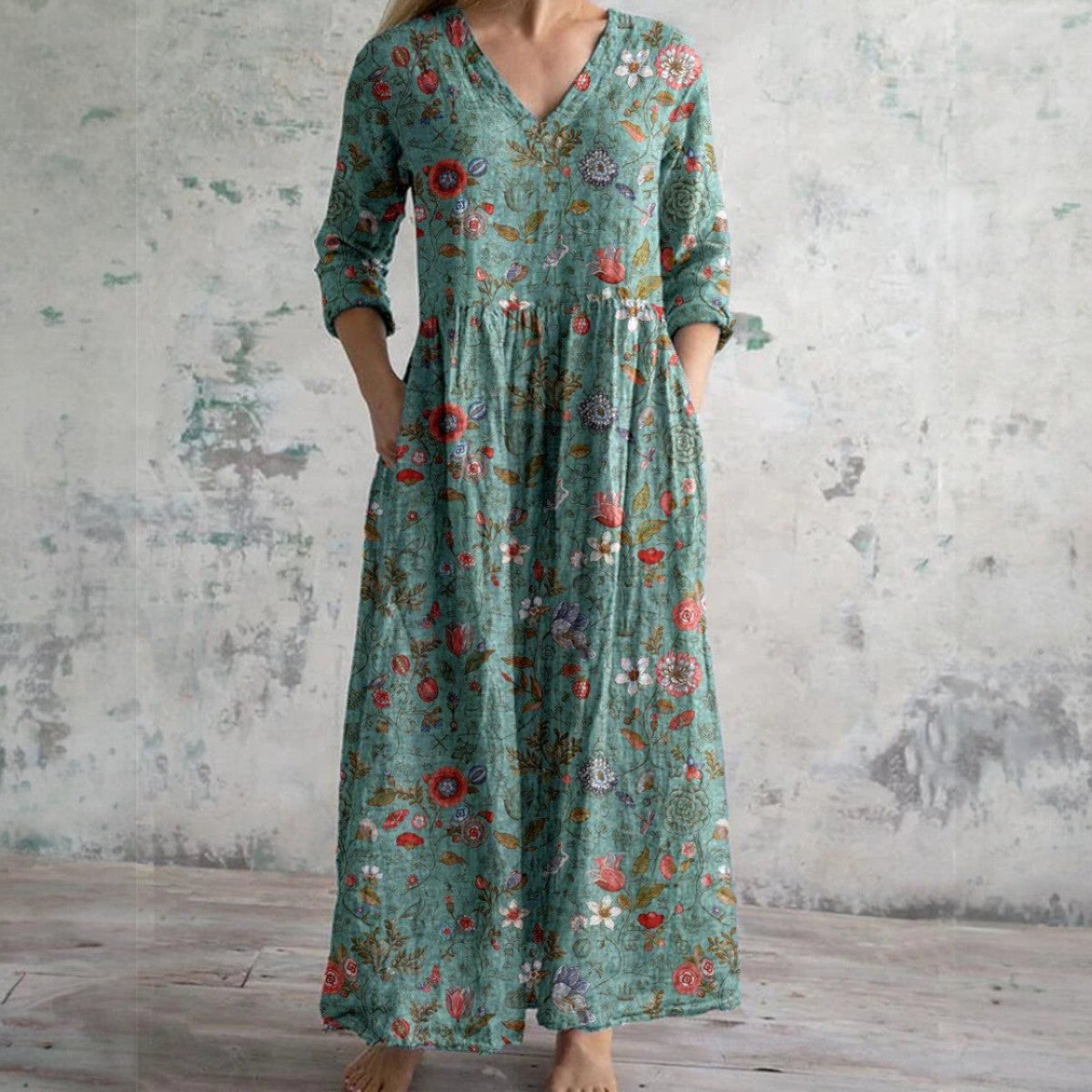 Wilhelmine™ | Elegantes Blumenkleid in Premium-Qualität