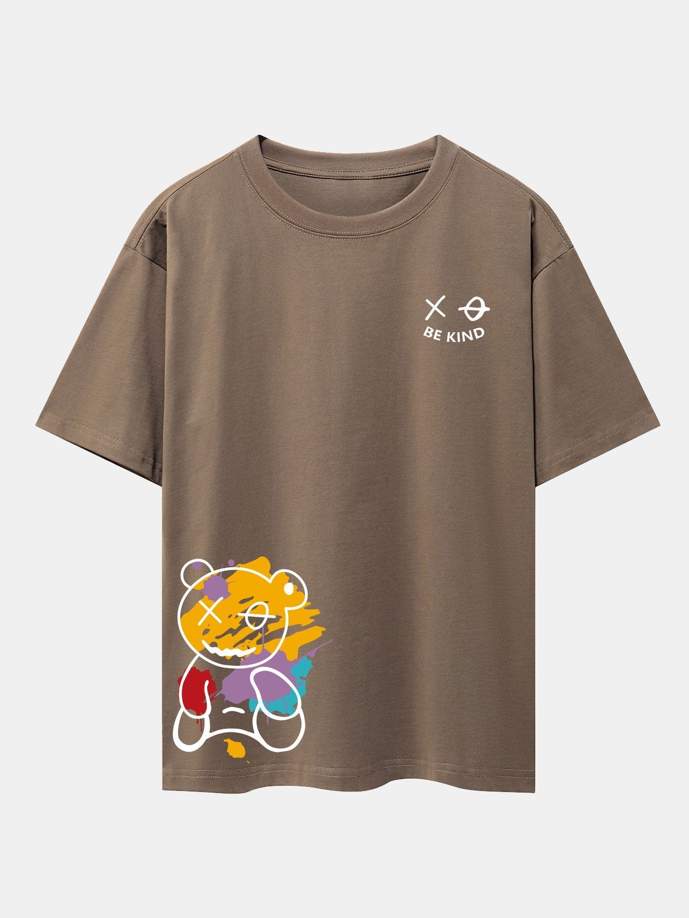 Graffiti Bär Print Drop Shoulder Oversize T-Shirt
