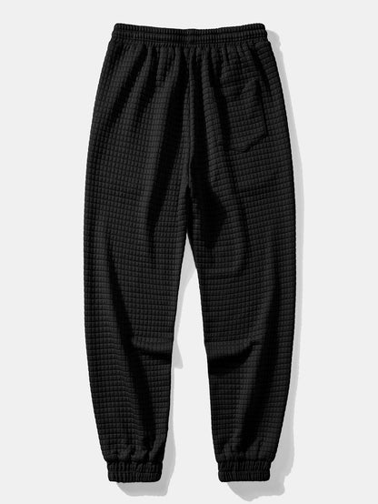 Kontrast Waffel Kapuzenhemd & Kordelzug Waffel Jogger-Hosen