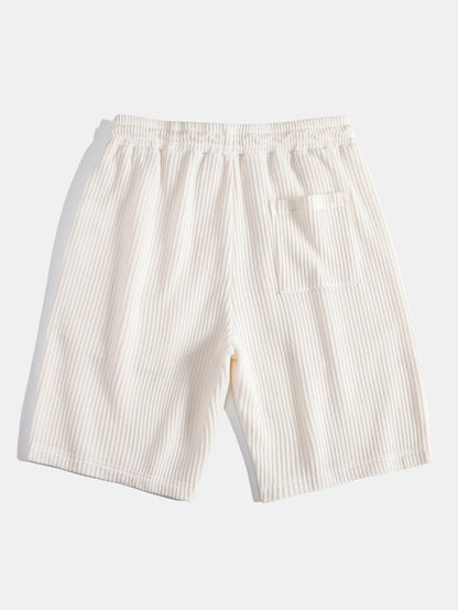 Waffel Johnny Kragen Polo mit Tasche & Kordelzug gestrickte Waffel Shorts