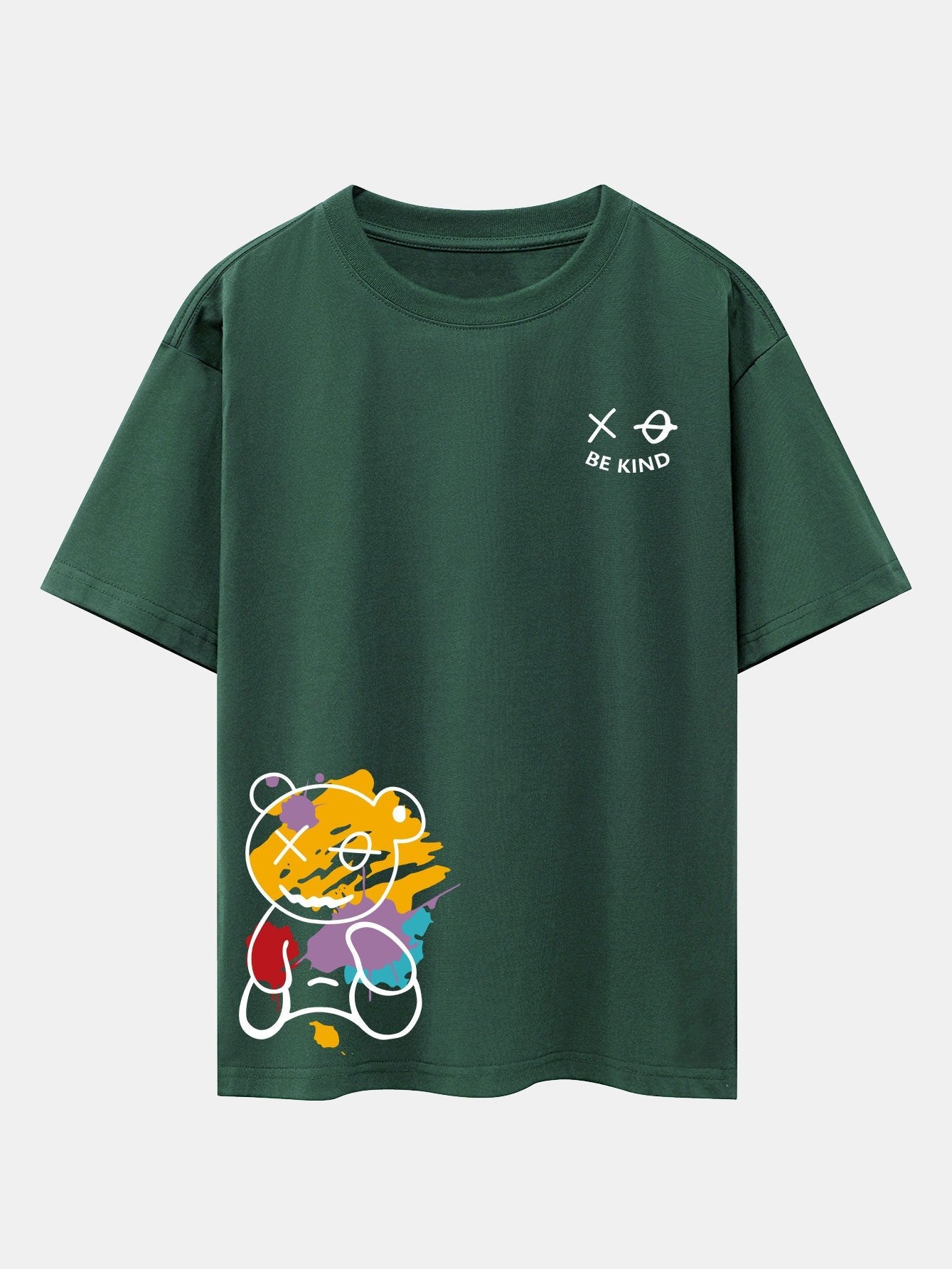 Graffiti Bär Print Drop Shoulder Oversize T-Shirt