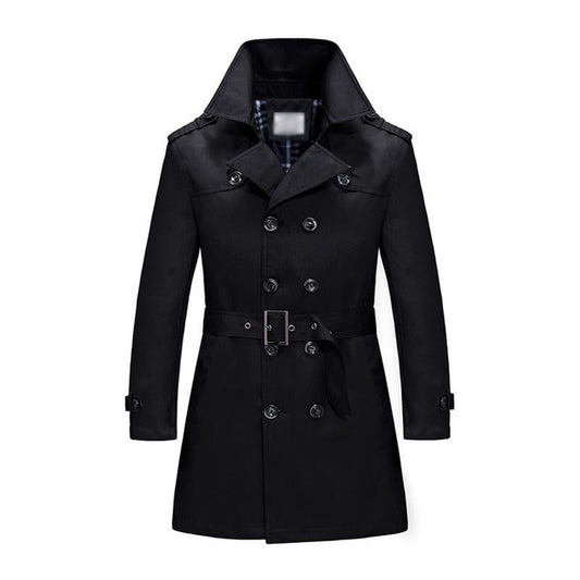 Schlanker, doppelt geknöpfter Trenchcoat für Herren