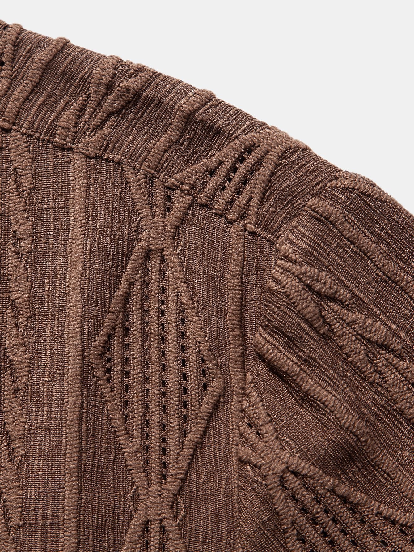 Geometrisches Jacquard-Ösen-Cuban-Shirt & Crinkle-texturierte 5"-Shorts mit Kordelzug