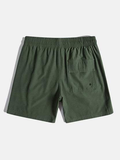 Palmbaum-Print Kontrast Ringer T-Shirt & Schwimmshorts