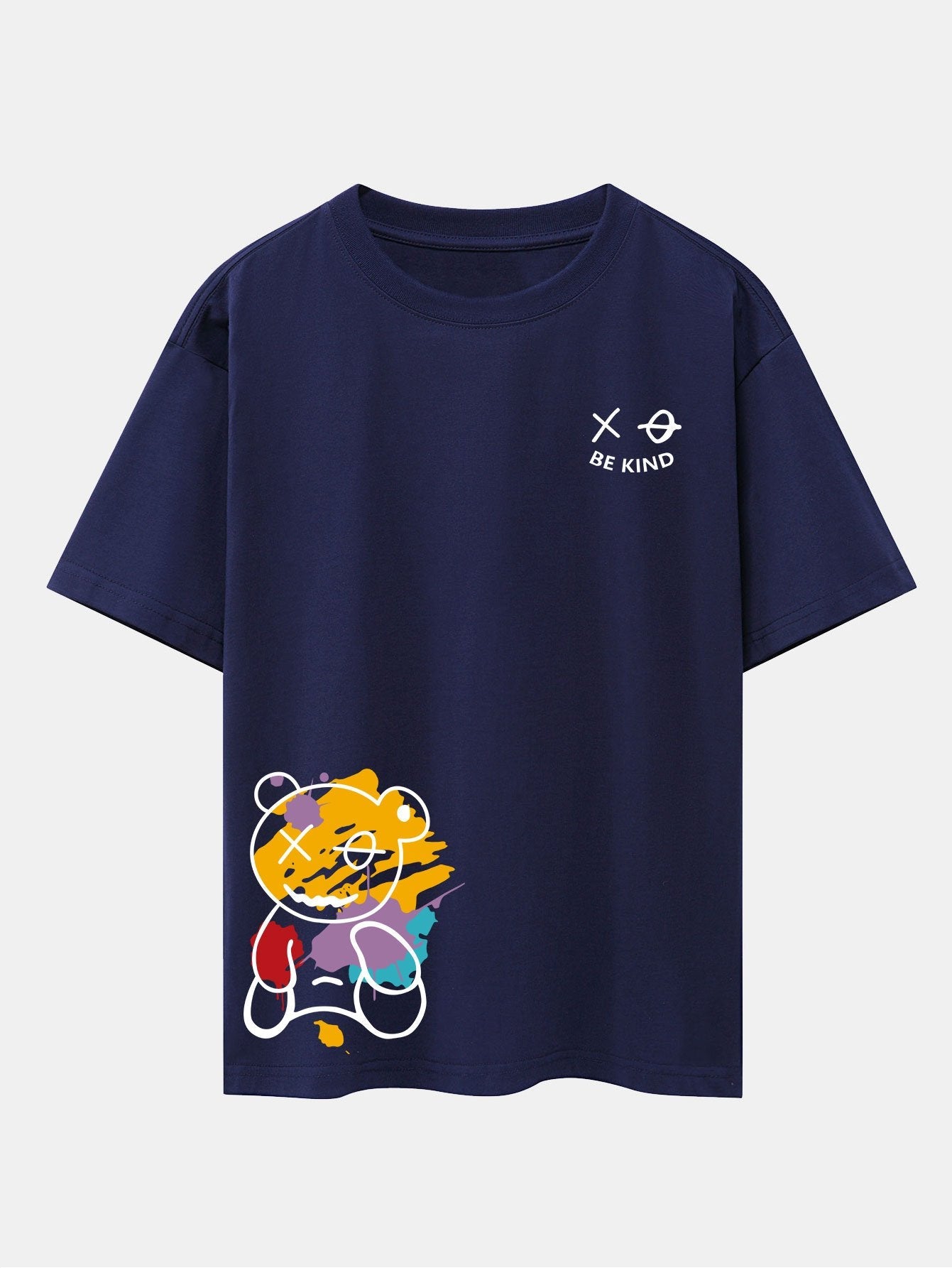 Graffiti Bär Print Drop Shoulder Oversize T-Shirt