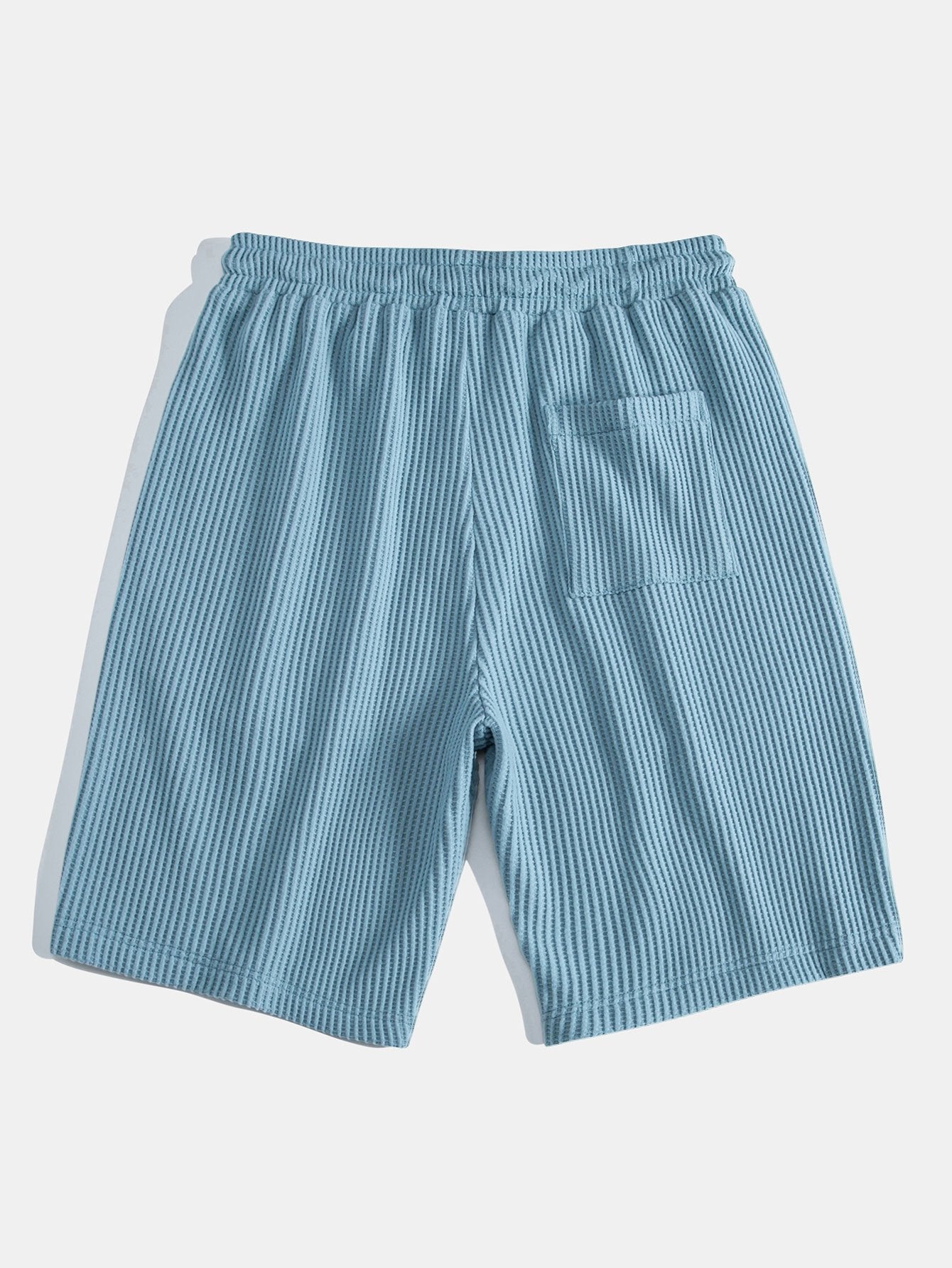 Waffel Johnny Kragen Polo mit Tasche & Kordelzug gestrickte Waffel Shorts