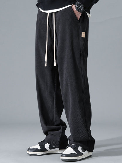 Quarter Zip Corduroy Raglan Ärmel Sweatshirt & Gerade Bein Corduroy Hose