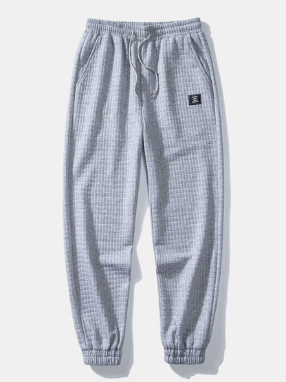 Kontrast Waffel Kapuzenhemd & Kordelzug Waffel Jogger-Hosen