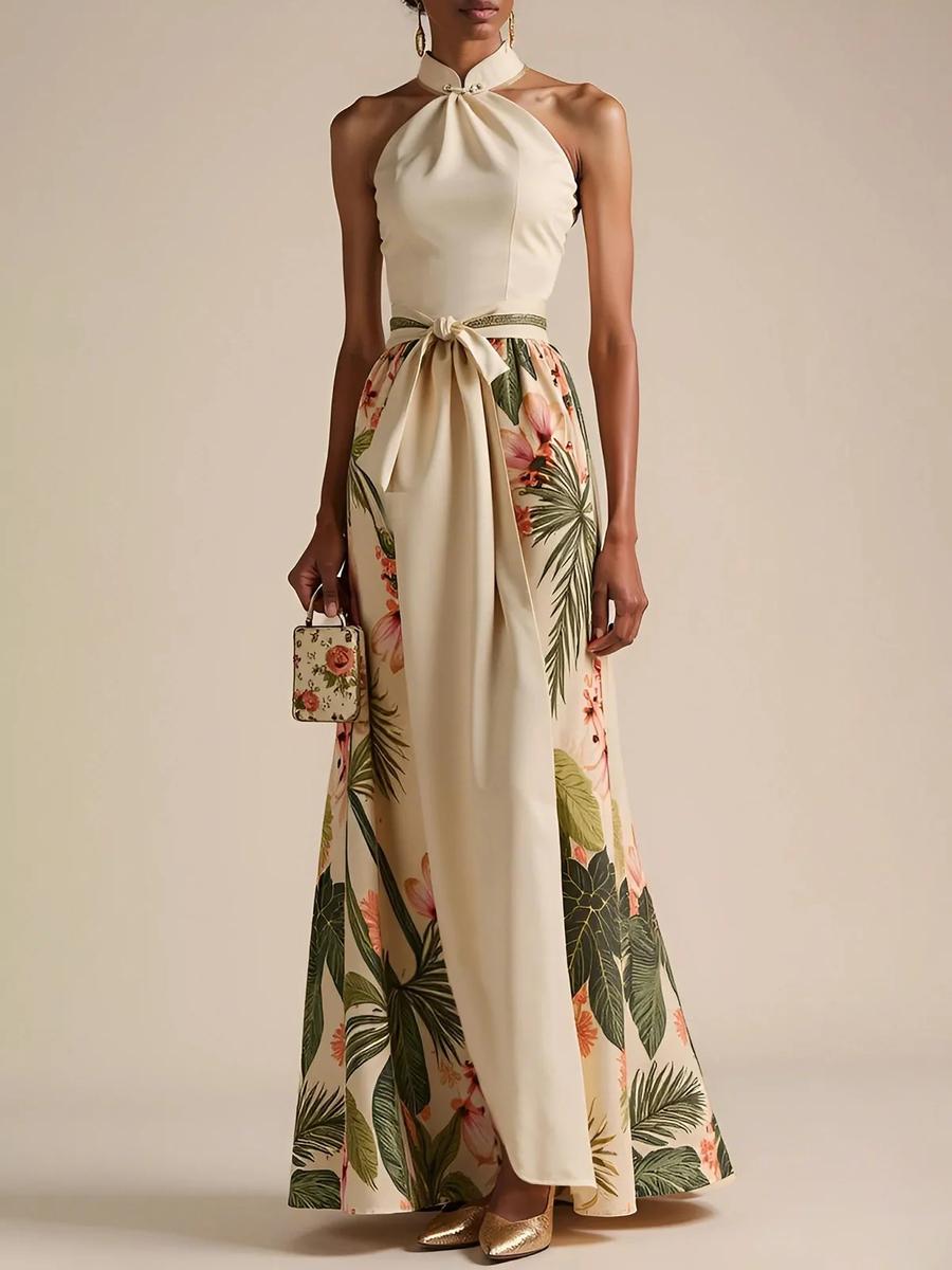 Sexy Halterloses Ärmelloses Maxikleid