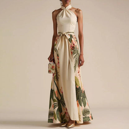 Sexy Halterloses Ärmelloses Maxikleid