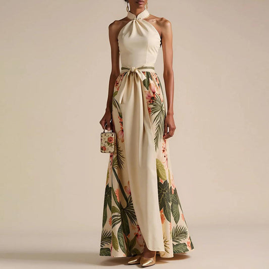 Sexy Halterloses Ärmelloses Maxikleid