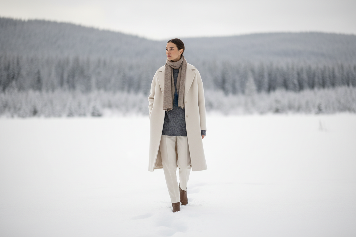 lowkey fashion statement in the snow