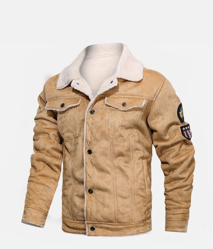 AlpenNord™ | Bikerjacke aus Wildleder mit Lambswool-Futter für Herren