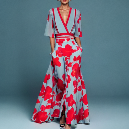 Mila™ - Weiches V-Ausschnitt Maxikleid