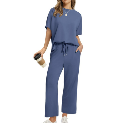 👚 60% RABATT! 👖 Lässiges Damen-Set Oberteil & Hose – Weicher Stoff, Bequemer Schnitt & Alltagstauglich ✨