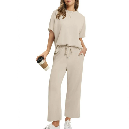 👚 60% RABATT! 👖 Lässiges Damen-Set Oberteil & Hose – Weicher Stoff, Bequemer Schnitt & Alltagstauglich ✨