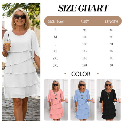 🌞Frühlingserwachen: 50% Rabatt!👗Elegantes Damenkleid mit Rüschenärmeln & Lagen-Design: Bequem, pflegeleicht & vielseitig für jeden Anlass